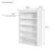 NovaSolo Halifax Bookcase with 5 Shelves in Classic White CA635