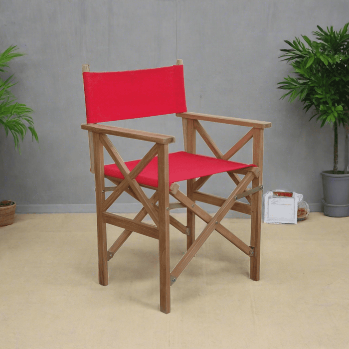 Anderson Teak Director Folding Armchair w/ Canvas sold as a pair CHF-2088