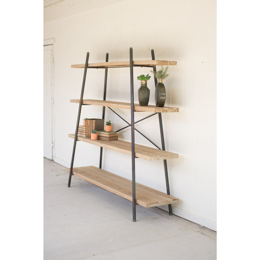 Kalalou Four-Tiered Wood Metal Display Shelf