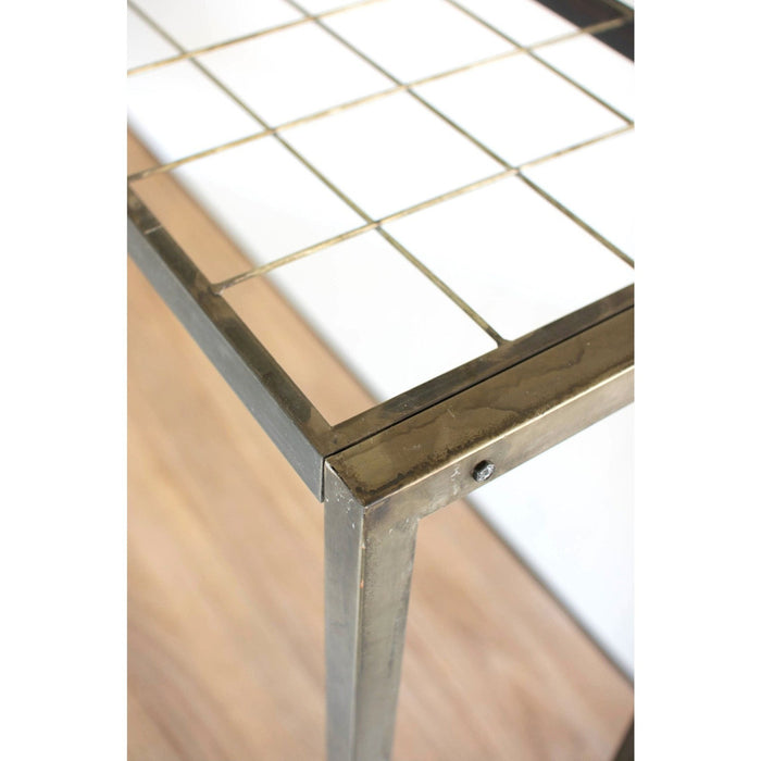 Kalalou Metal Store Display Table With Wooden Top