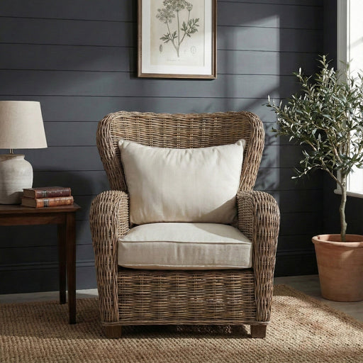 NovaSolo Wickerworks Queen Chair Natural Grey CR42