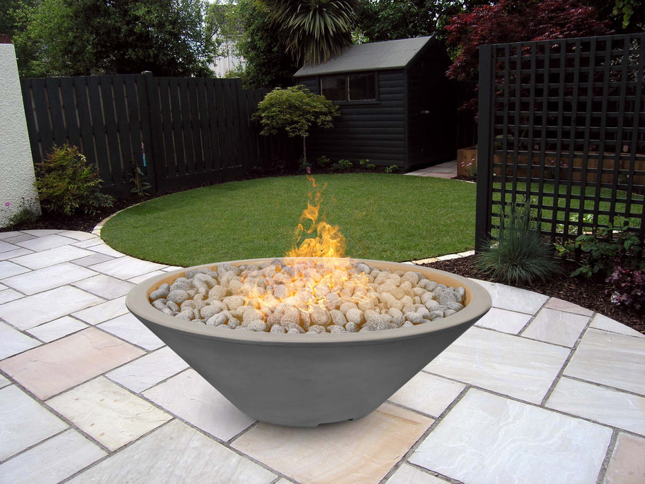 The Outdoor Plus Cazo 60" Fire Pit Narrow Ledge Powder Coated | Match Lit with Flame Sense