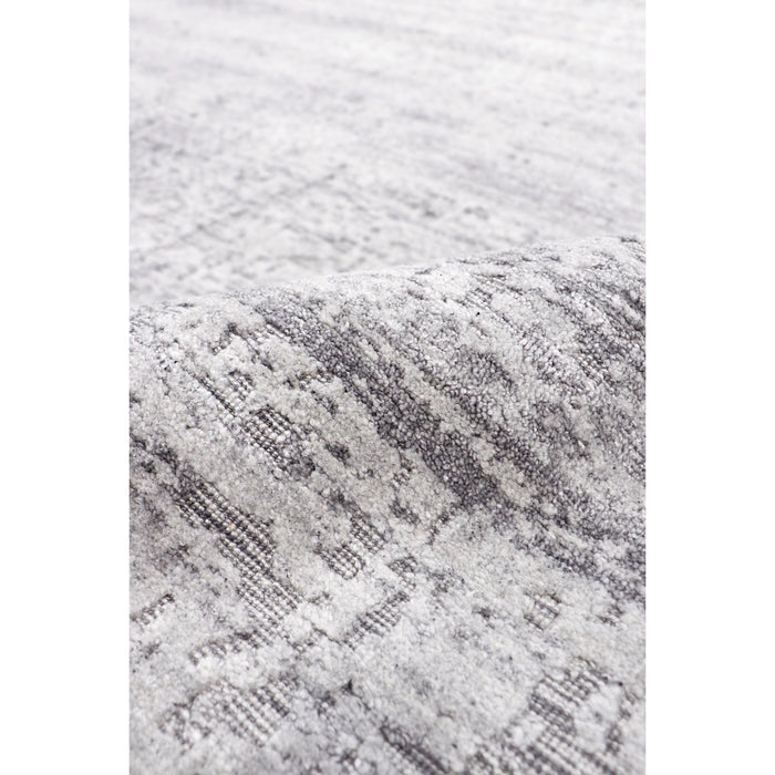 Pasargad Home Amari Collection Hand-Loomed Bsilk & Wool Silver Area Rug- 8' 1" X 10' 1" PDC-137S 8x10