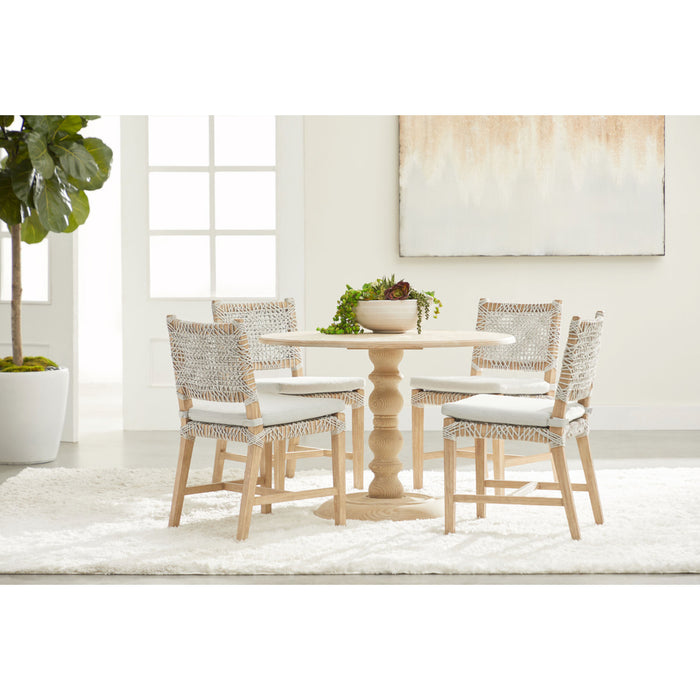Essentials For Living Bella Antique Chelsea 42" Round Dining Table 8043-L.SGRY-PNE