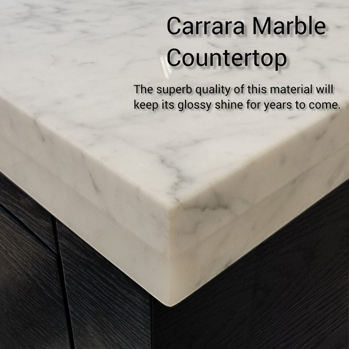 Lexora Home Norwalk Bath Vanity with Carrara Marble Countertop