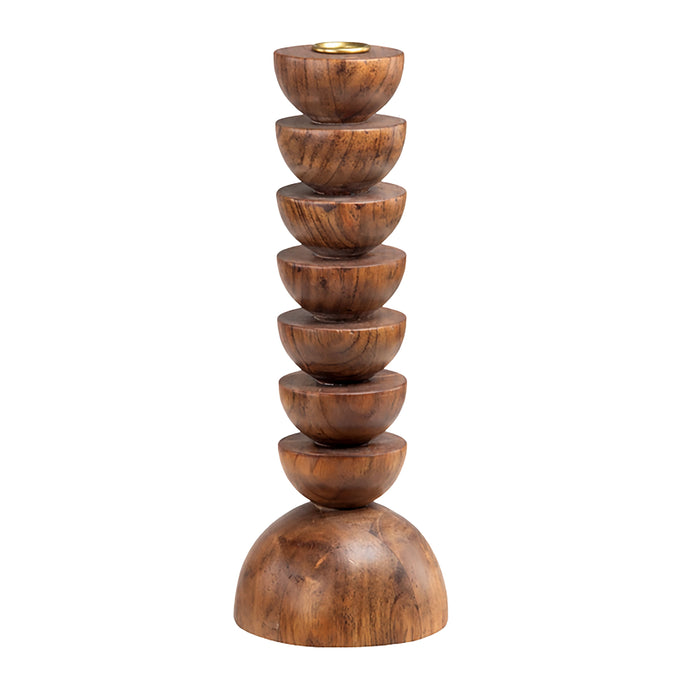 Union Home Cupola Candle Holder Large Acacia DEC00107