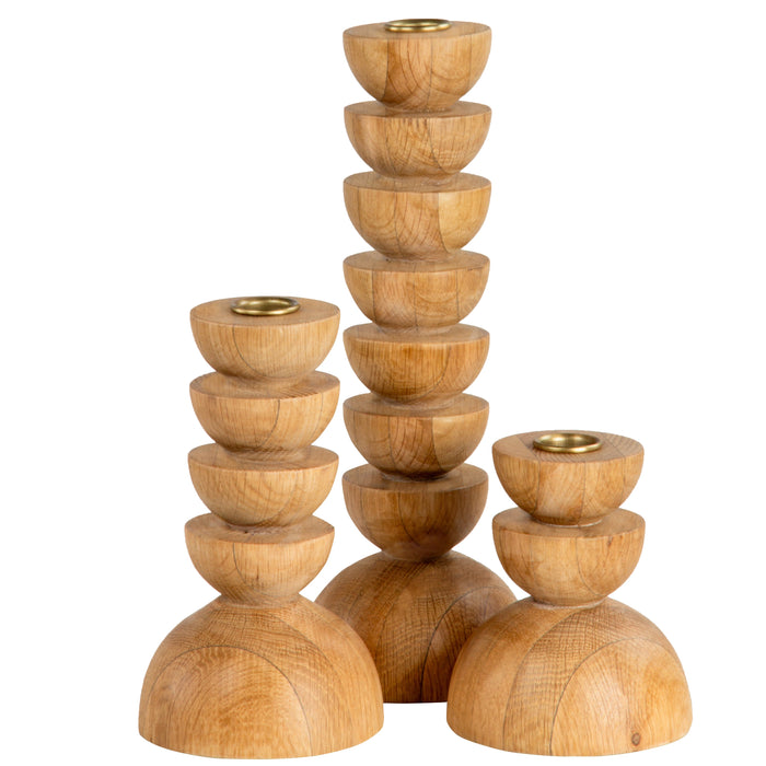 Union Home Cupola Candle Holder Large Oak DEC00110