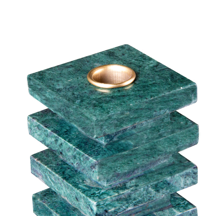 Union Home Lenny Marble Candle Holder - Udaipur Green DEC00113