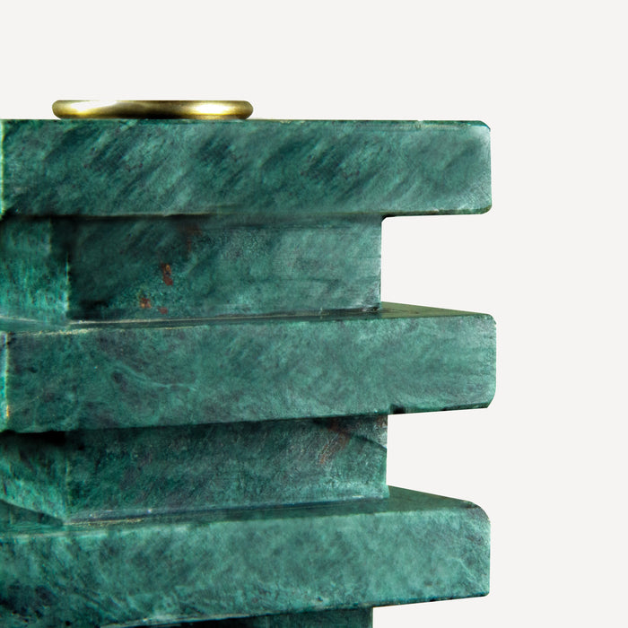 Union Home Lenny Marble Candle Holder - Udaipur Green DEC00113