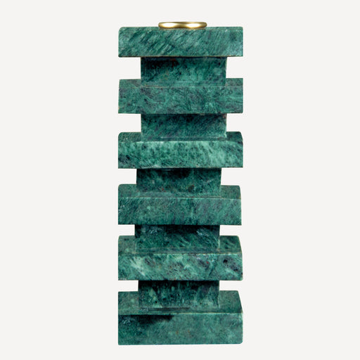 Union Home Lenny Marble Candle Holder - Udaipur Green DEC00113