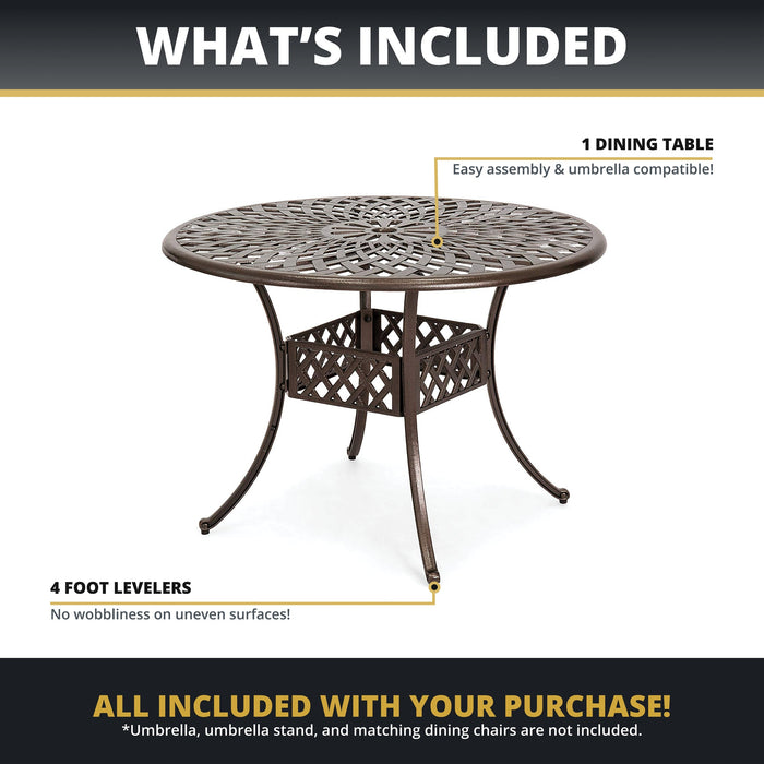 Arden 41" Round Outdoor Dining Table for Patio