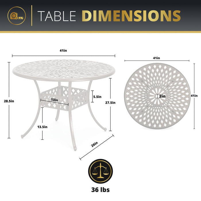 Arden 41" Round Outdoor Dining Table for Patio