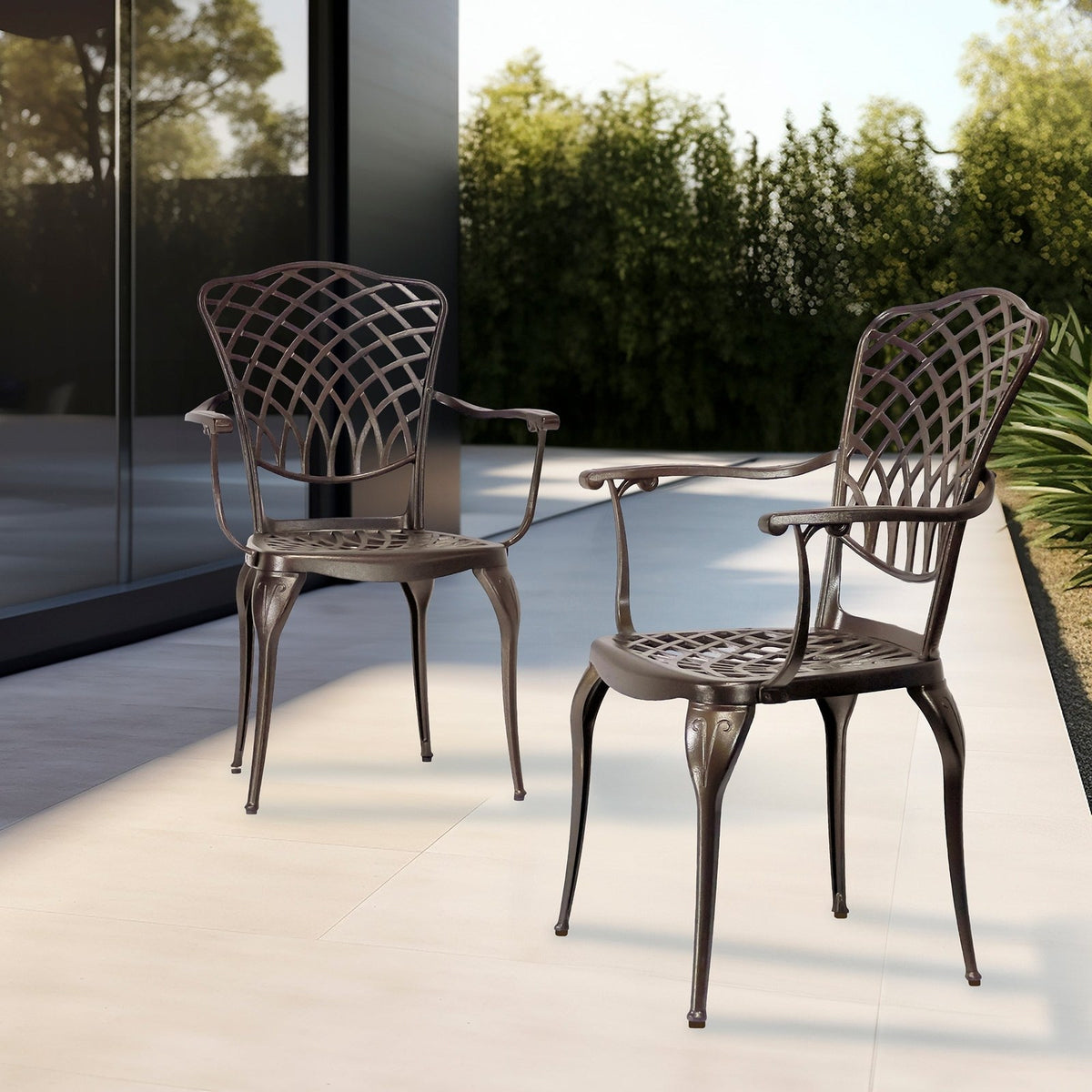 Kinger Home Arden 2-Piece Outdoor Dining Chair Set