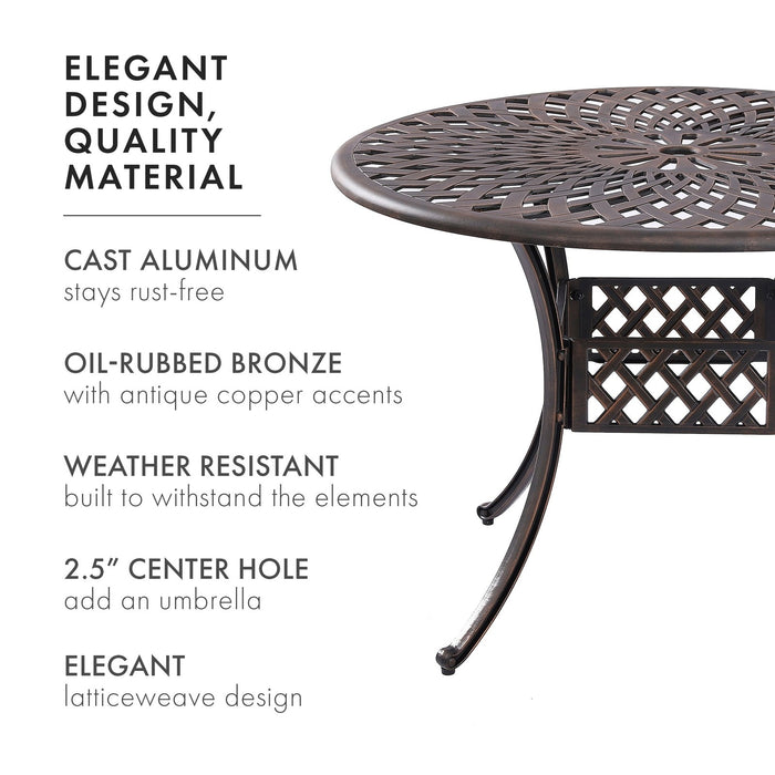 Aiden 41" Round Outdoor Dining Table for Patio