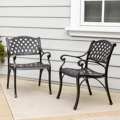 Aiden 2-Piece Outdoor Dining Chair Set for Patio