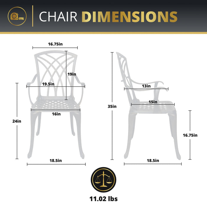 Lily 4-Piece Outdoor Dining Chair Set for Patio