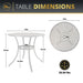 Lily 33" Round Outdoor Dining Table for Patio