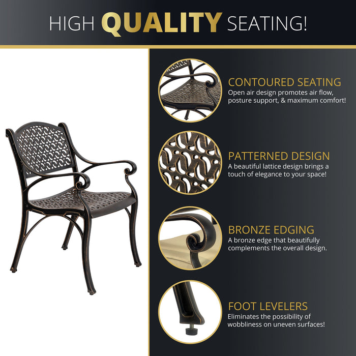 Harmon 2-Piece Outdoor Dining Chair Set for Patio