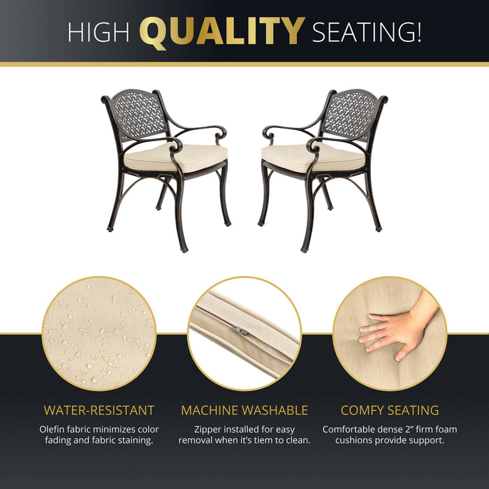 Harmon 2-Piece Outdoor Dining Chair Set for Patio