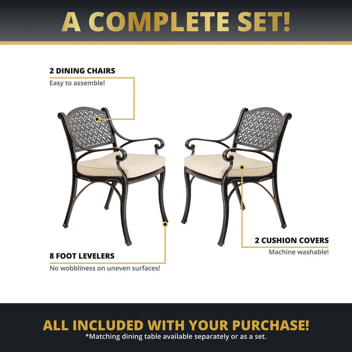 Harmon 2-Piece Outdoor Dining Chair Set for Patio