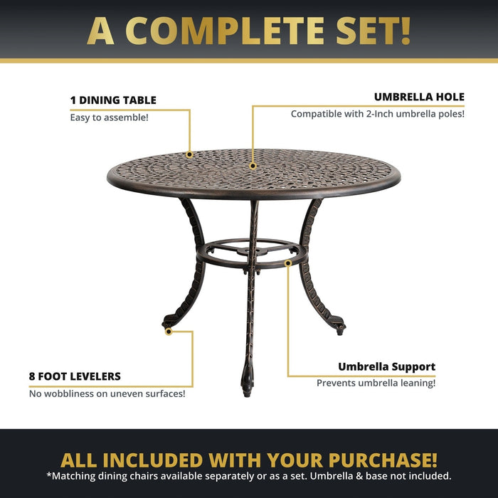 Harmon 41" Round Outdoor Dining Table for Patio