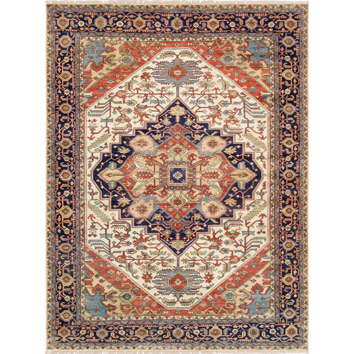Pasargad Home Serapi Collection Hand-Knotted Ivory Wool Area Rug- 7'11" X 8' 2" PH-3 8x8
