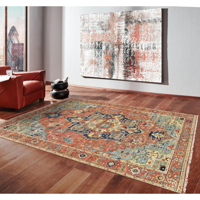 Pasargad Home Serapi Collection Hand-Knotted Wool Area Rug, 8' 0" X 10' 0", Rust ph-6 8x10