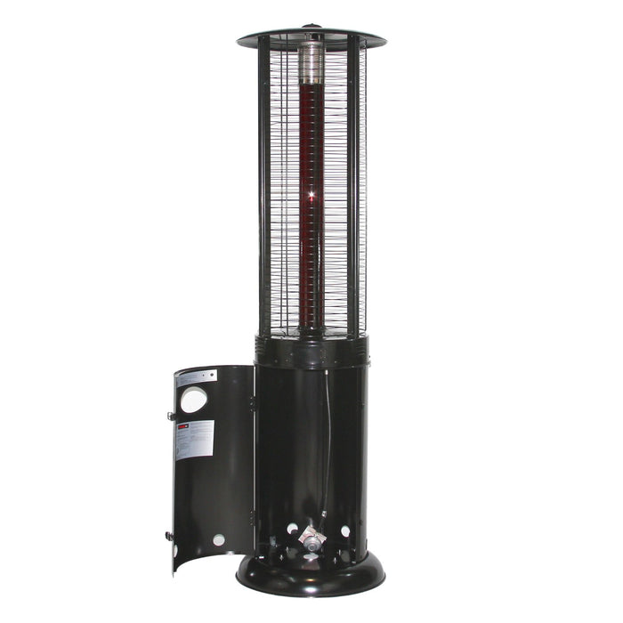 RADtec 80" Ellipse Flame Propane Patio Heater - Black with Ruby Glass 80-ELL-FLM-HT
