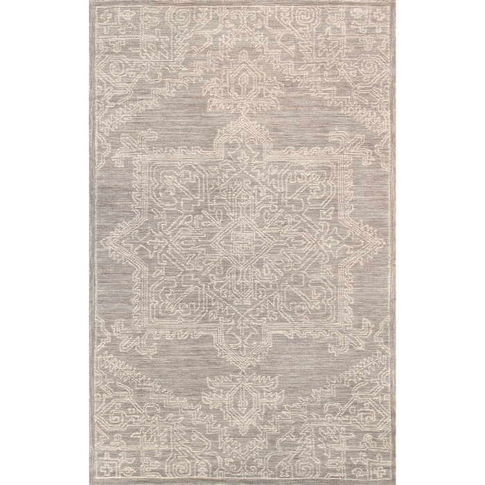 Pasargad Home Modern Collection Hand-Tufted Bamboo Silk & Wool Area Rug, 9' 9" X 13' 9", Silver plt-5116 10x14