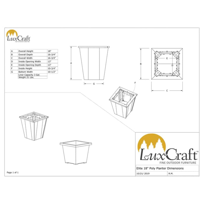 LuxCraft 18" Elite Planter