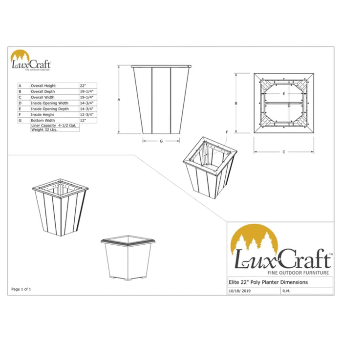 LuxCraft 22" Elite Planter