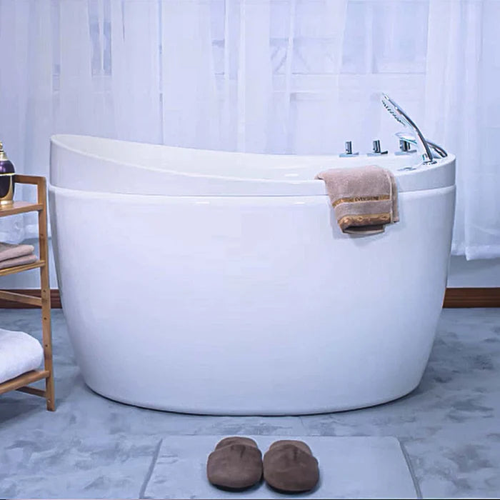 Empava 48 Inch Acrylic Freestanding Bathtub – Japanese Soaking Tub With 95 Air Jets, Micro Bubble Massage, 55 Gallon Capacity, Pre-Installed Faucet & Drain, CUPC Certified