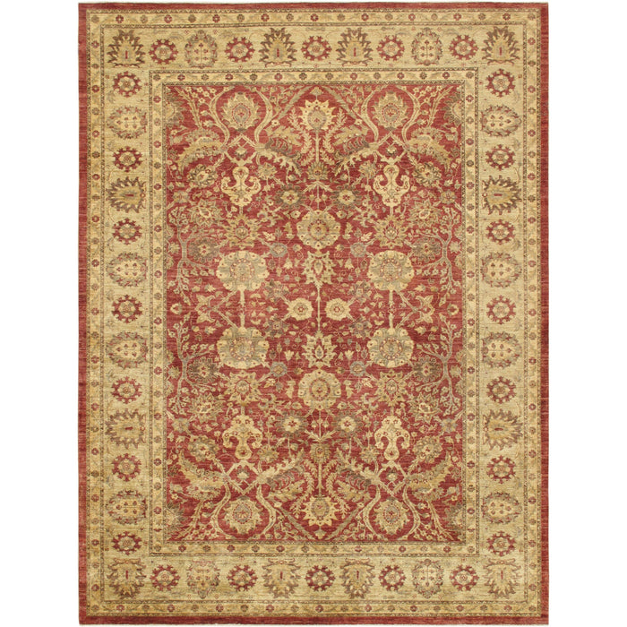 Pasargad Home Denver Hand-Knotted Rust Lamb's Wool Area Rug- 9' 1" X 12' 0" PMG-301 RUST 9X12
