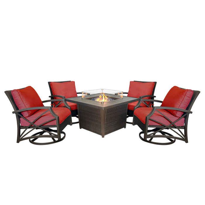 Ethan 5-Piece Outdoor Fire Pit Table Set for Patio