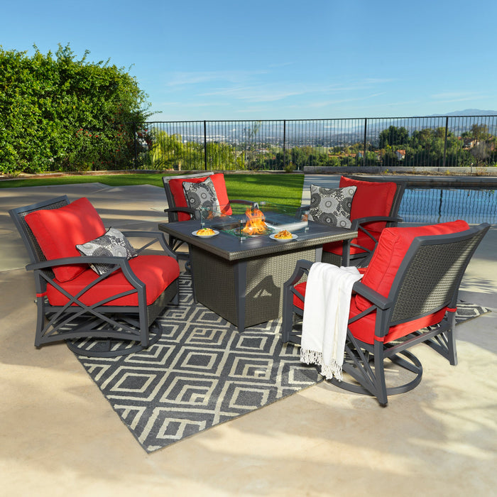 Ethan 5-Piece Outdoor Fire Pit Table Set for Patio