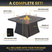 Uri 5-Piece Outdoor Fire Pit Table Set for Patio