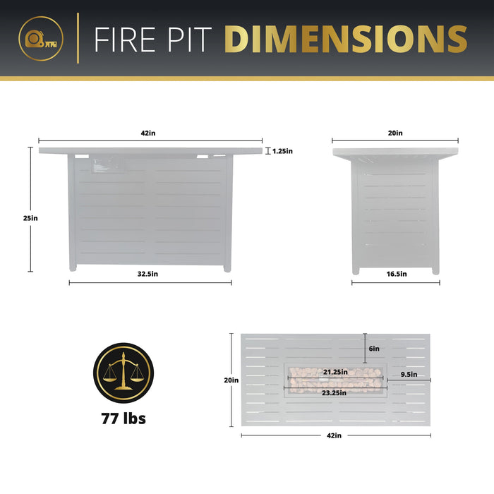 Ore 42" Outdoor Fire Pit Table for Patio