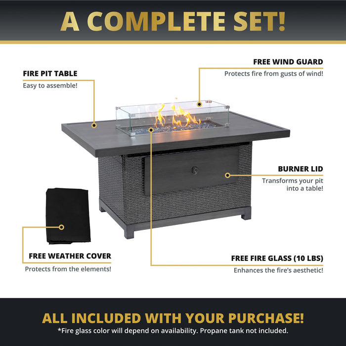 Novi 5-Piece Outdoor Fire Pit Table Set for Patio