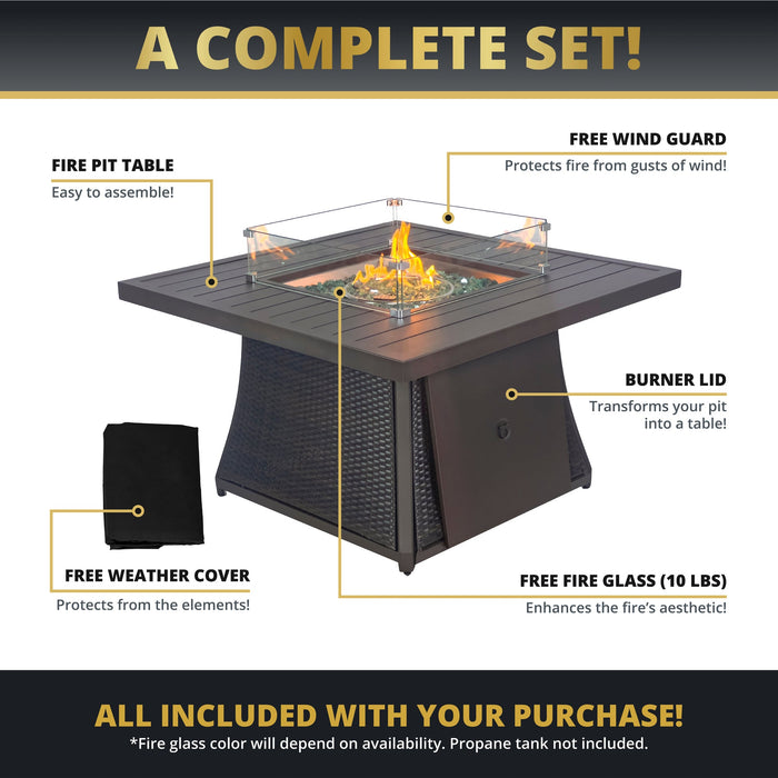 Uri 42" Outdoor Fire Pit Table for Patio