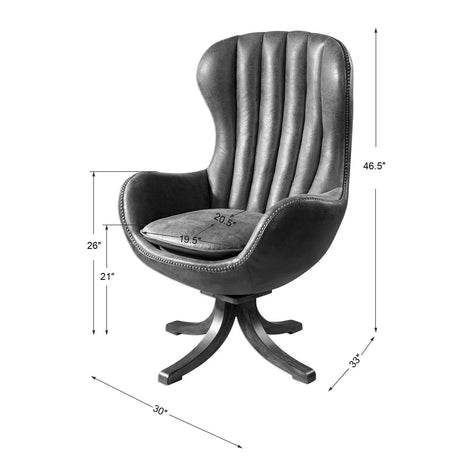 Uttermost Garrett Mid-century Swivel Chair 23268