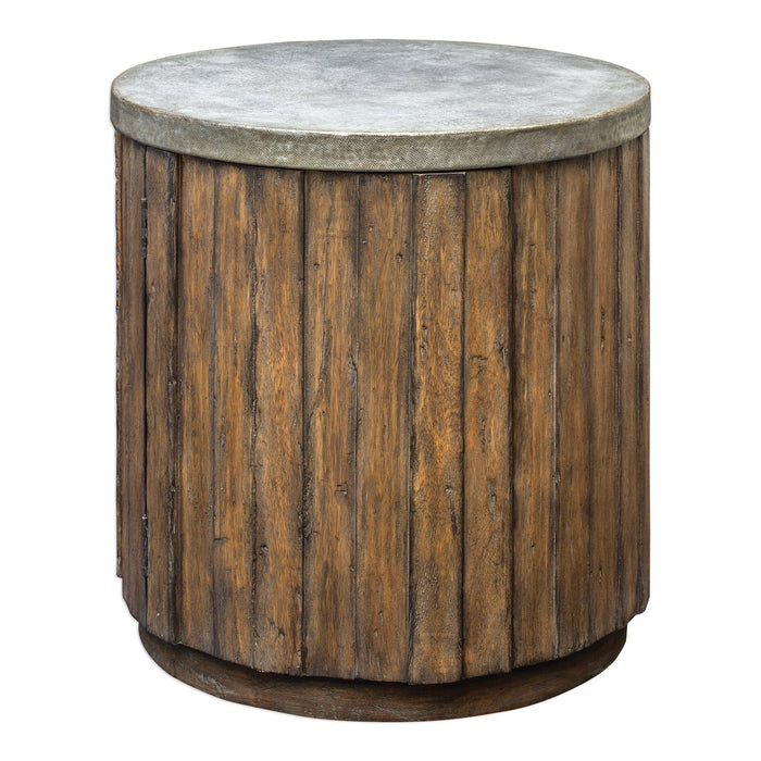 Uttermost Maxfield Wooden Drum Side Table 25779