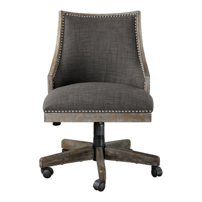 Uttermost Aidrian Charcoal Desk Chair 23431