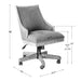 Uttermost Aidrian Charcoal Desk Chair 23431