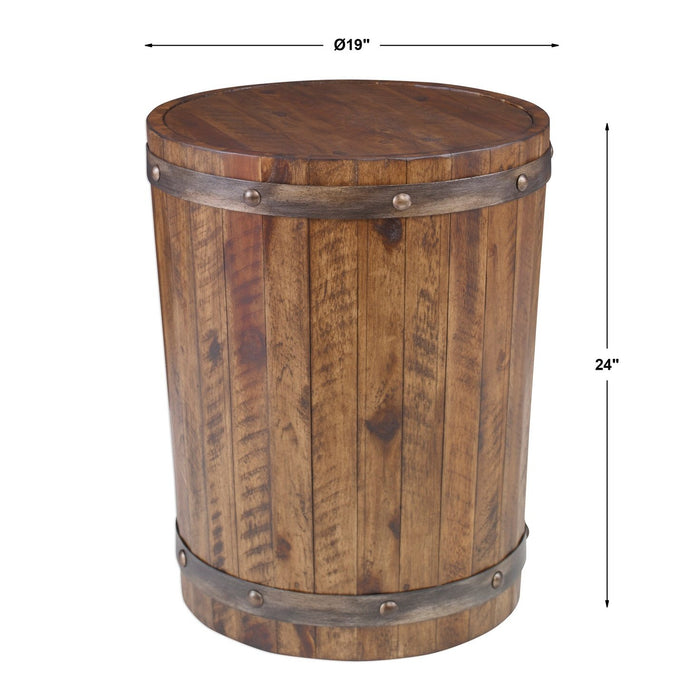 Uttermost Ceylon Wine Barrel Side Table 25327