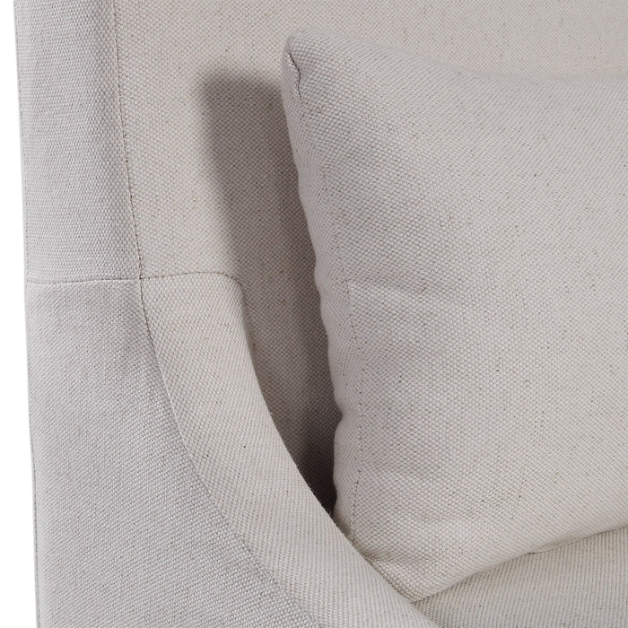 Uttermost Coley White Linen Armless Chair 23493