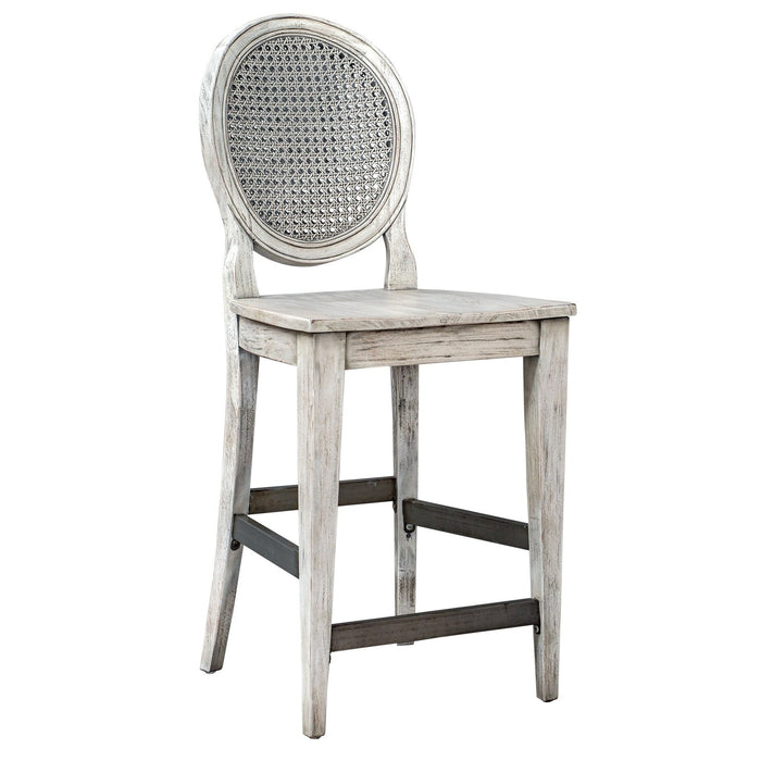 Uttermost Clarion Aged White Counter Stool 25438