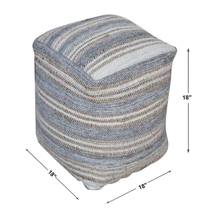 Uttermost Mesick Handwoven Gray Pouf 23967