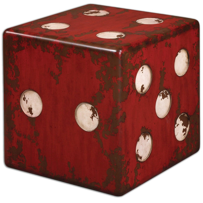 Uttermost Dice Red Accent Table 24168