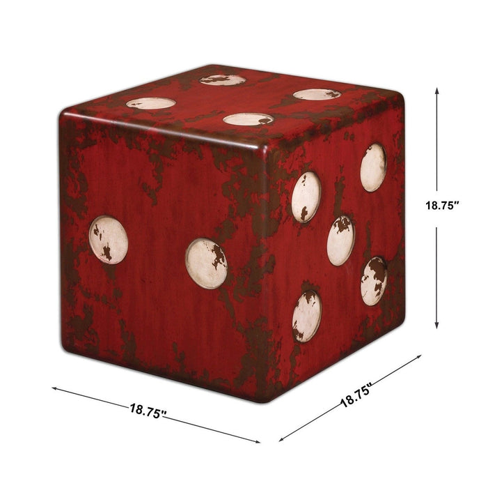 Uttermost Dice Red Accent Table 24168