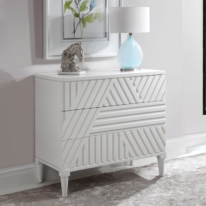 Uttermost Colby White Drawer Chest 25382